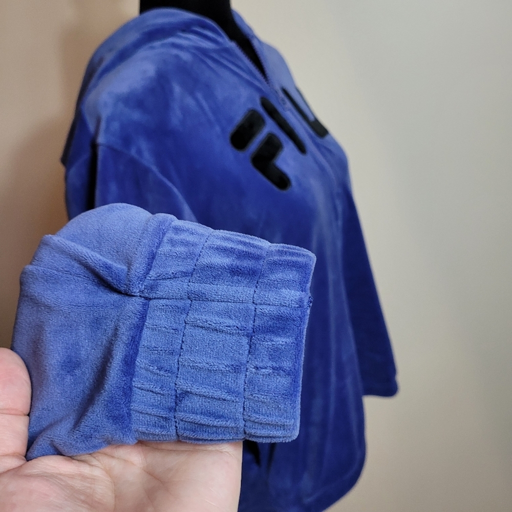 Fila Velour Hoodie blue size M - Picture 5 of 10